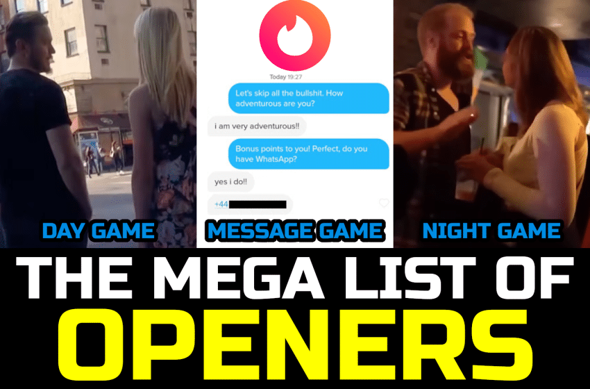  Mega List Of Openers & Pickup Lines